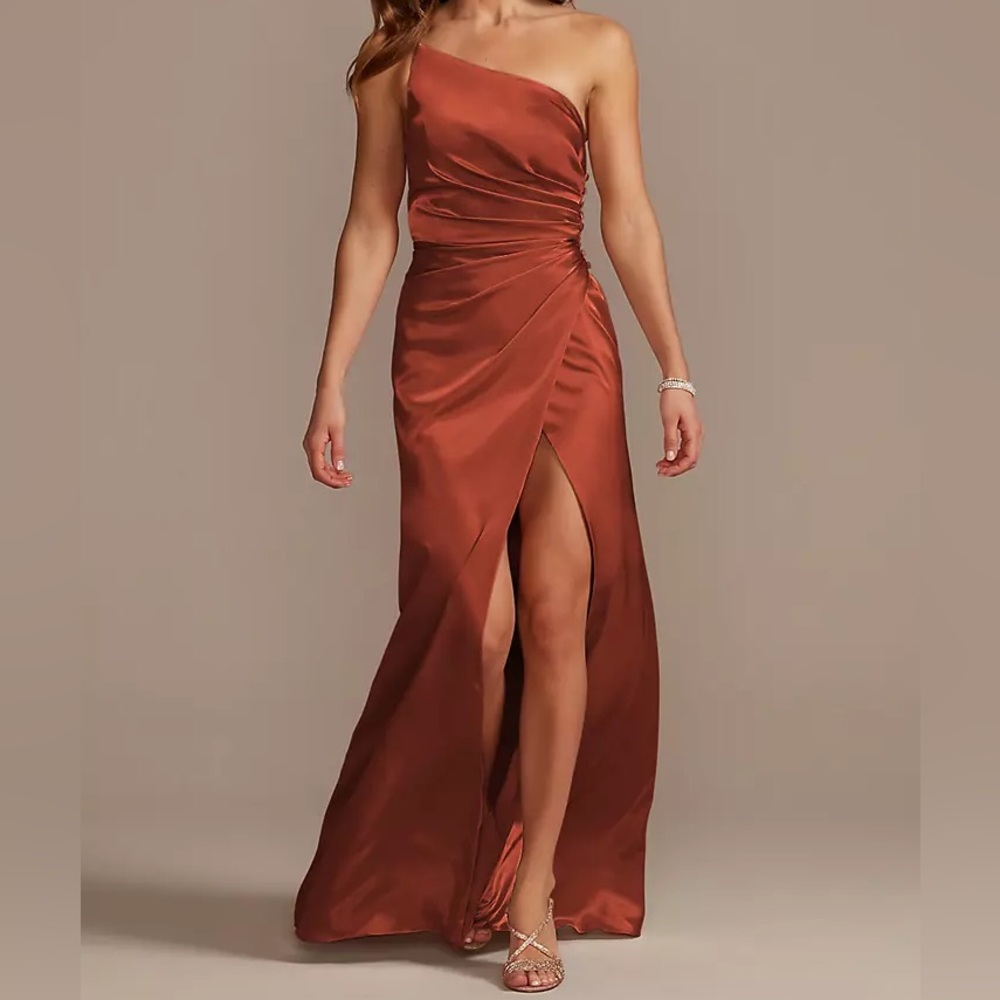 Galina Signature Charmeuse Dress in Cinnamon